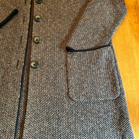 J Jill Brown Tweed Cotton Blend Duster Cardigan Sweater Jacket - Picture 7 of 16
